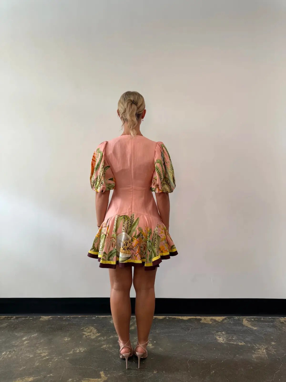 Alemais Papaya Mini Dress Pink Print Size 10 photo 6