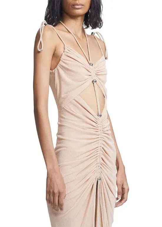 Dion Lee Gathered Butterfly Dress Beige Size 8 photo 3
