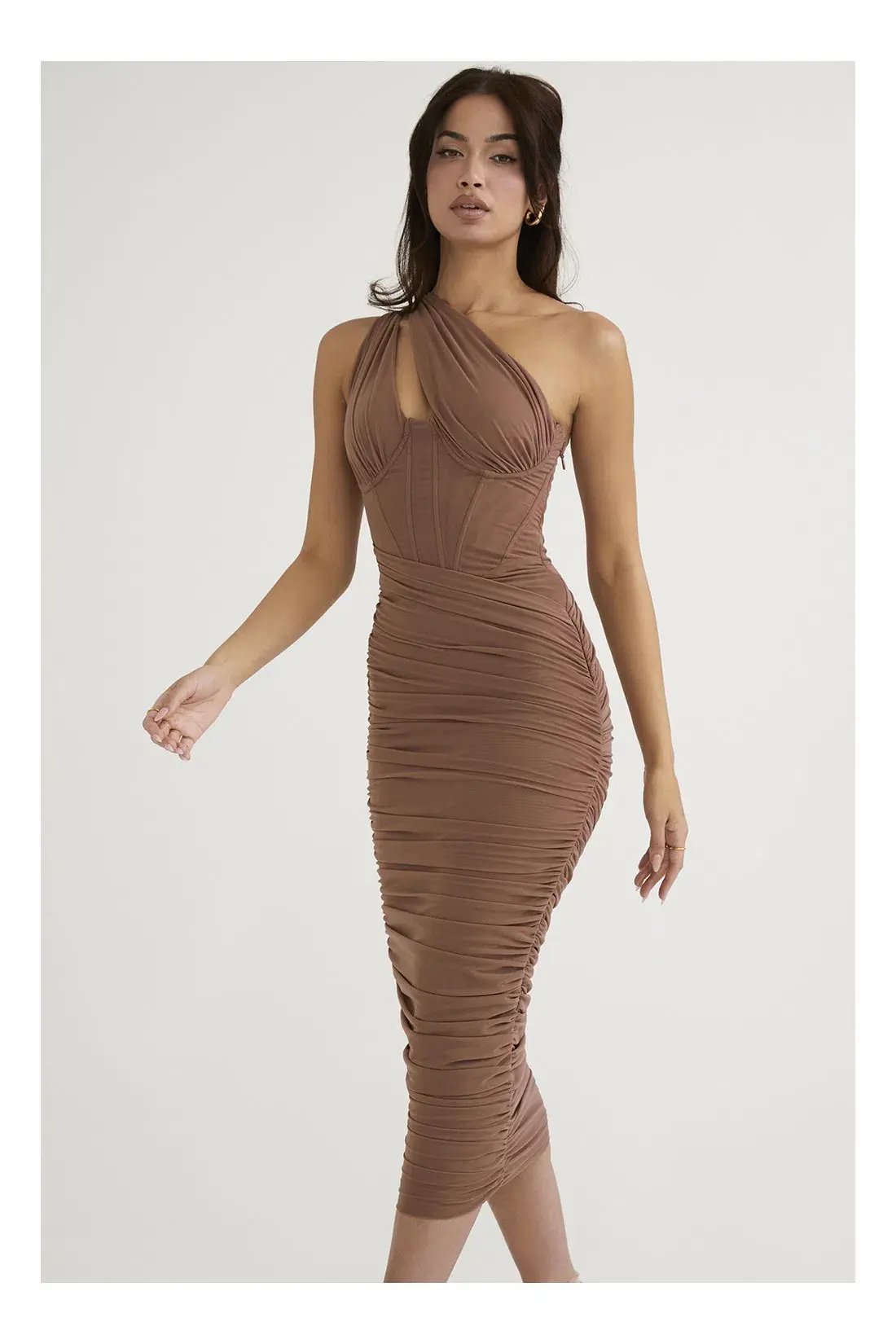 House of CB Valentina Dress in Brown Size 10 photo 3