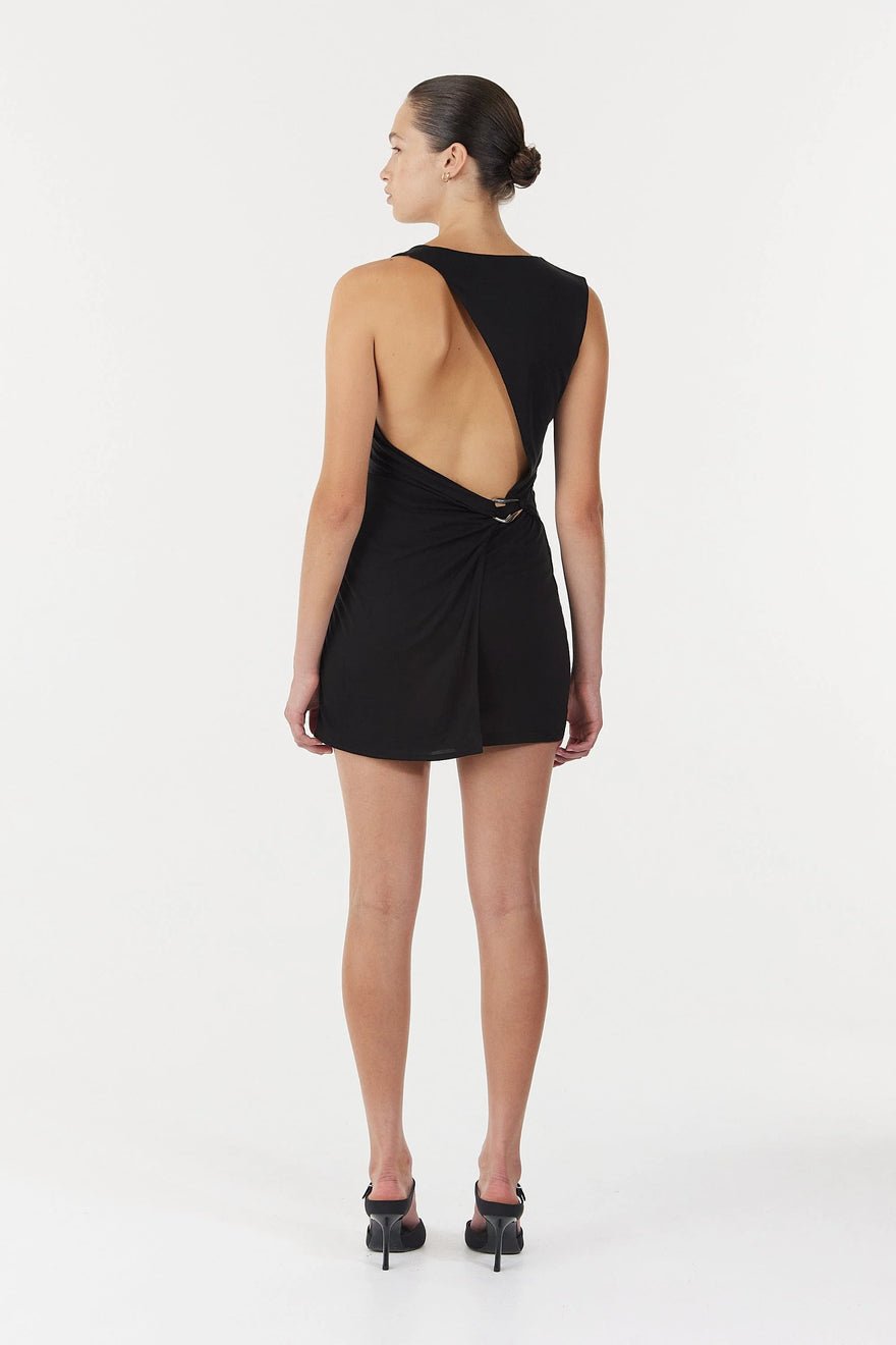Third Form Stirling Twist Asymmetric Mini Dress - Black photo 3
