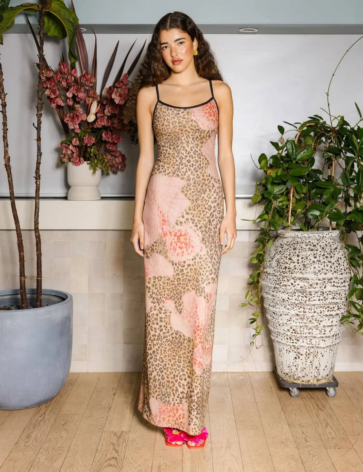 With Harper Lu Slip Dress Mesh Leopard Print Size S/ AU 8 photo 2