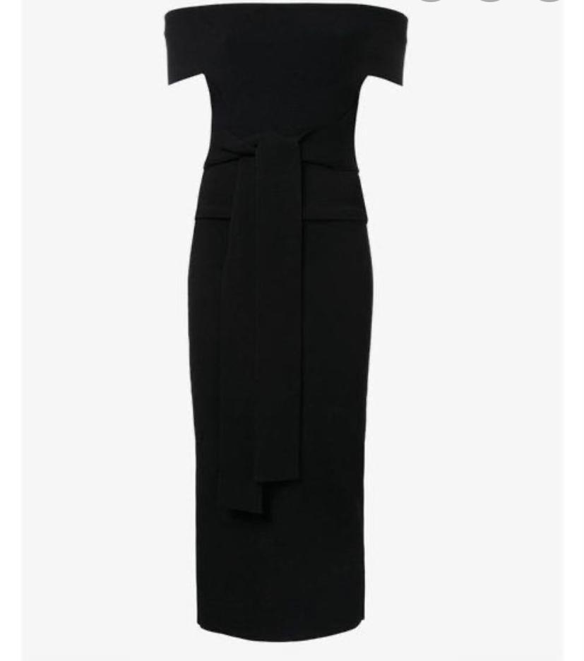 Scanlan Theodore Crepe Knit Off Shoulder Dress photo 2
