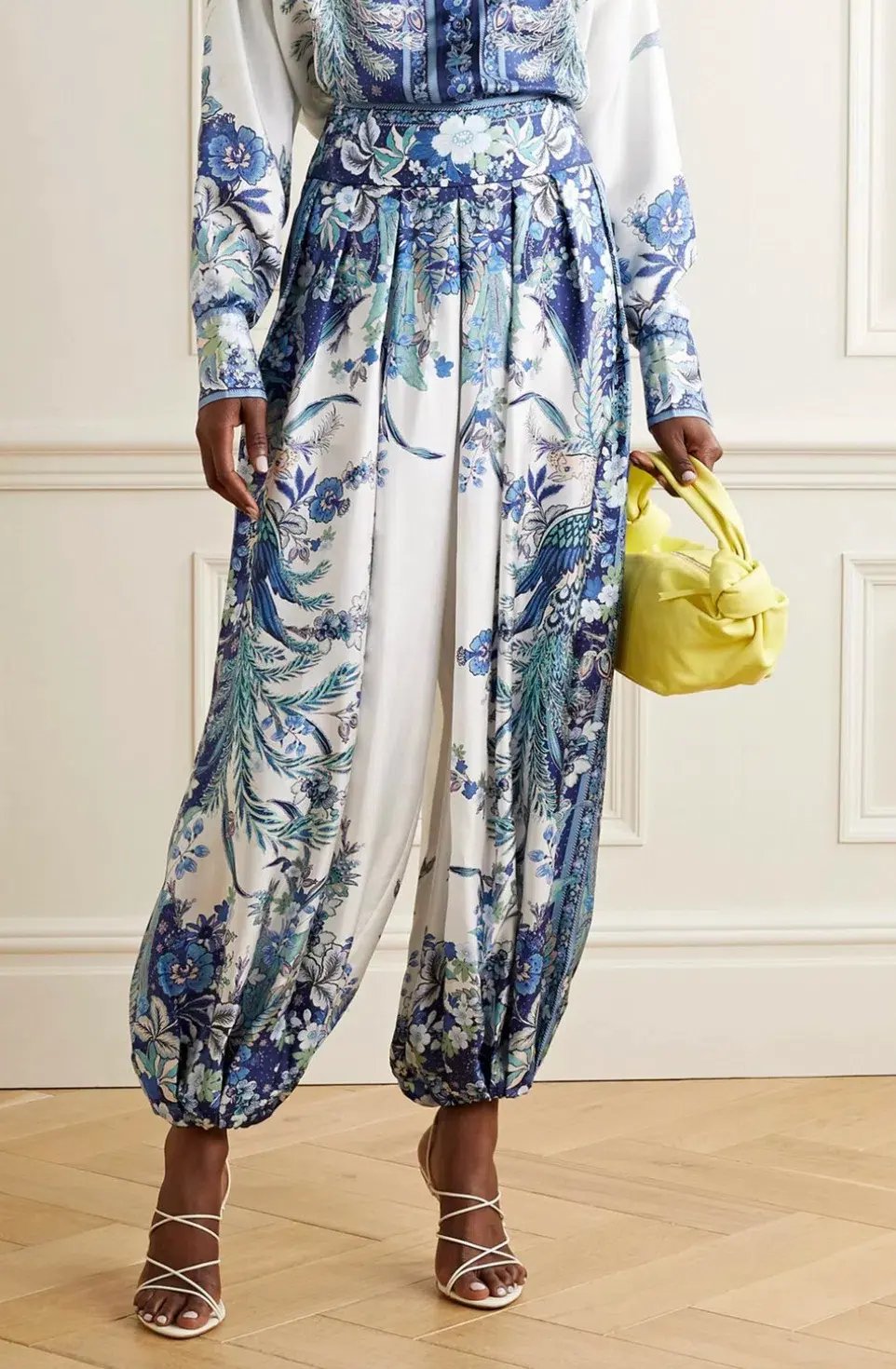 Zimmermann Glassy Pleated Silk Twill Harem Pants Print Size 3 / AU 14 photo 2