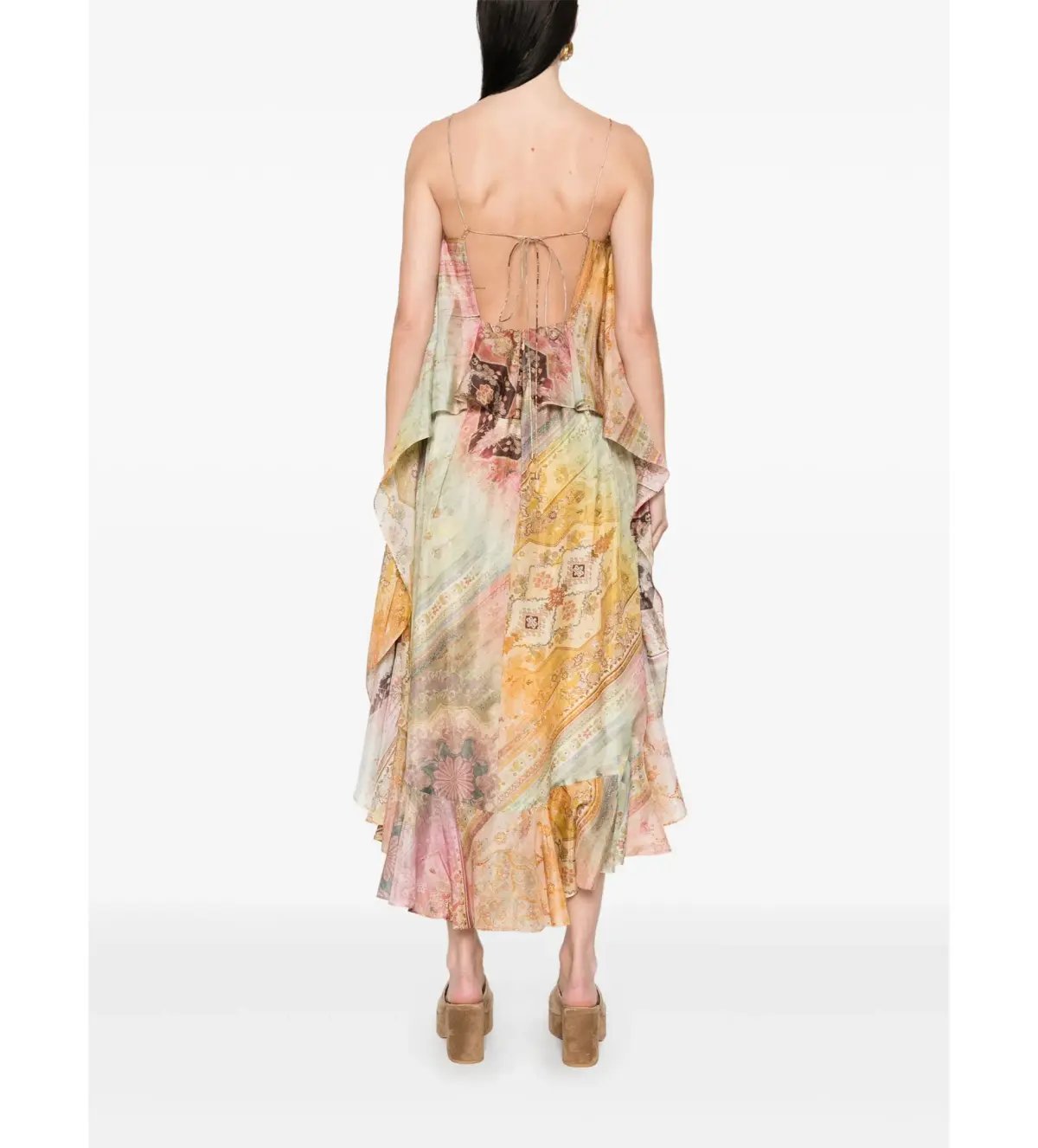 Zimmerman Tallow Ruffle Maxi Dress Multi Size 14 photo 3