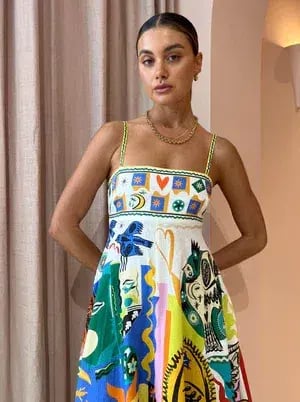Alemais Soleil Sundress Print Multi Size AU 12 photo 2