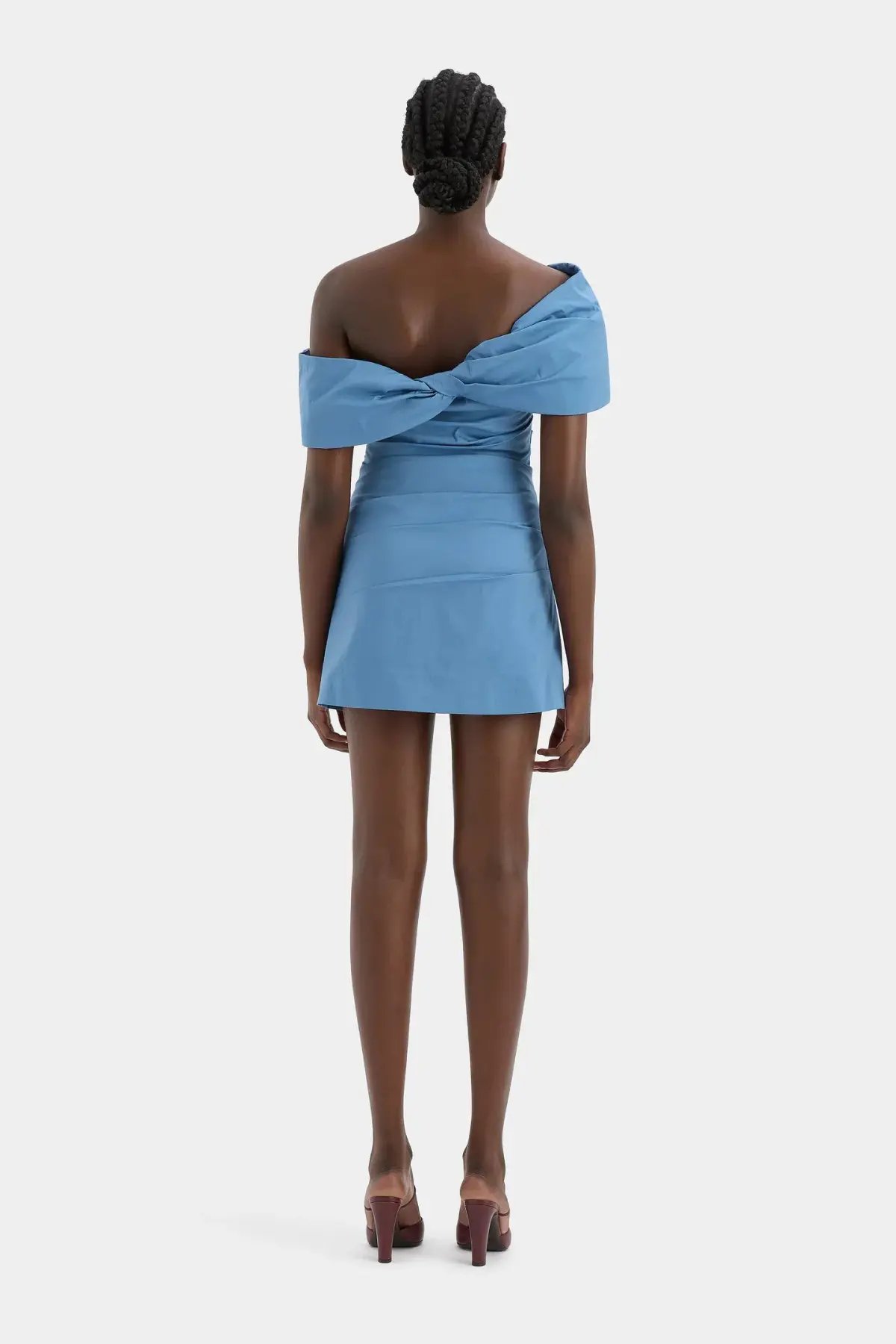 Sir the Label Jones Off Shoulder Mini Dress in Washed Blue Size 1 / AU 8 photo 3
