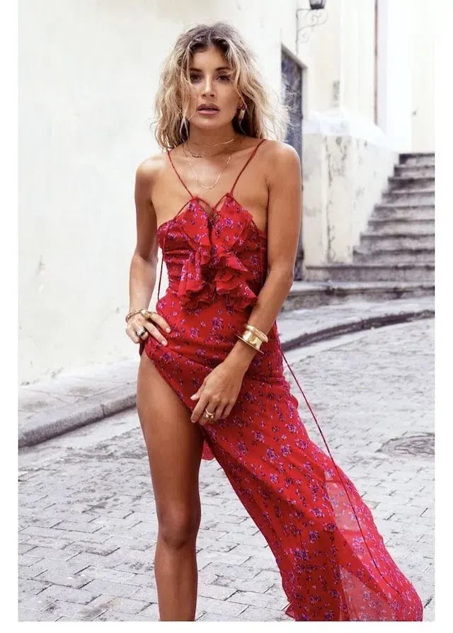 Rat & Boa Palermo Floral Maxi Dress Red Size L / Au 10-12 photo 2