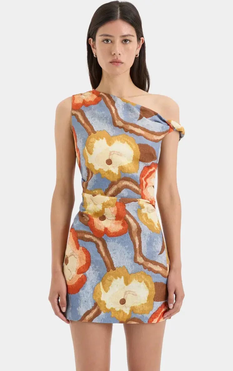 Sir the Label Avery Twist Mini Dress Camellia Print Size 12 photo 2