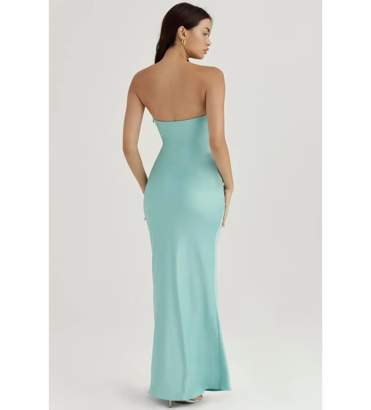House of CB Alette Satin Maxi Dress Jade Size M / AU 10 photo 3