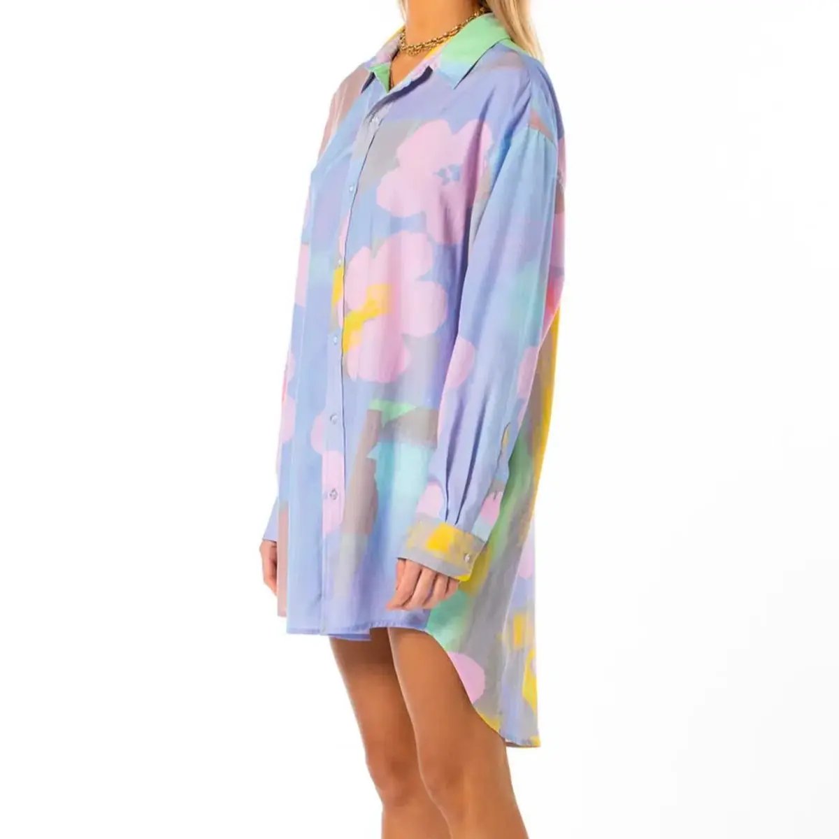 Something Very Special Happy High-biscus Shirt Dress Multi Size AU 10 photo 4