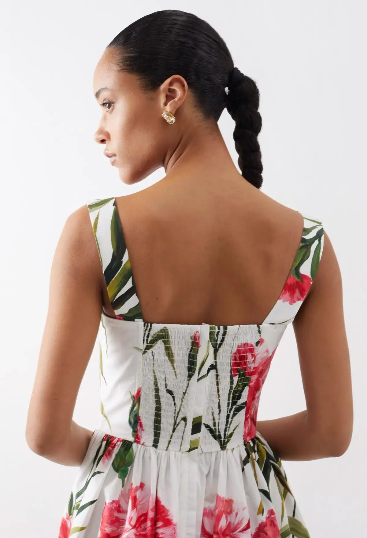 Dolce & Gabbana Short Carnation Print Poplin Dress Size AU 12 photo 5
