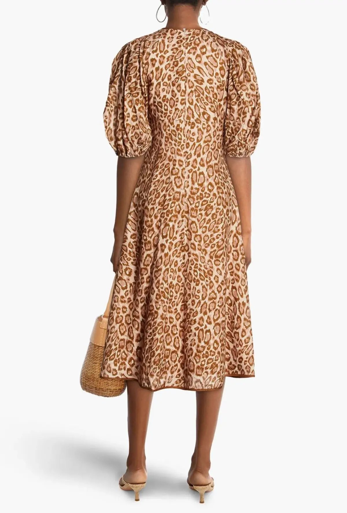Zimmermann Concert Linen Leopard Print Dress Size 4/Au 16 photo 2