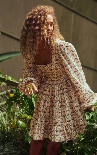 Agua by Agua Bendita Avena Peonia Aurora Mini Dress Floral Size 8 photo 4