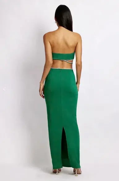 Meshki Billie Strapless Maxi Dress Green Size 6 photo 2