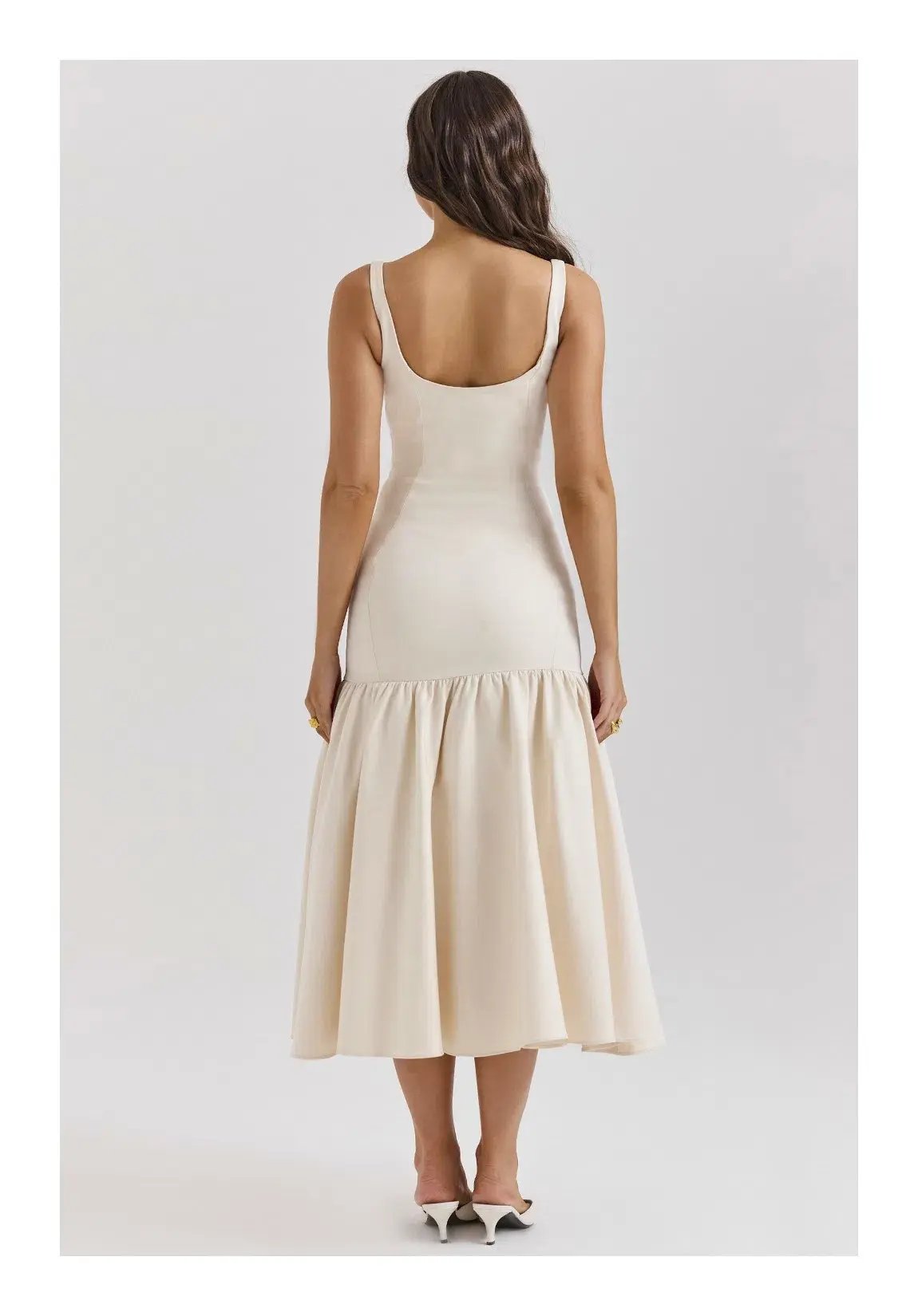 House Of CB Amore Vintage Cream Dropped Waist Midi Dress Cream Size XS / AU 6 photo 4