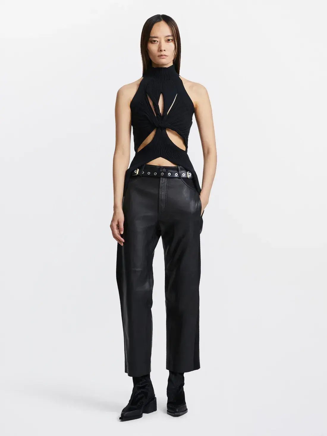 Dion Lee Muscular Twist Tank Black Size 6 photo 2