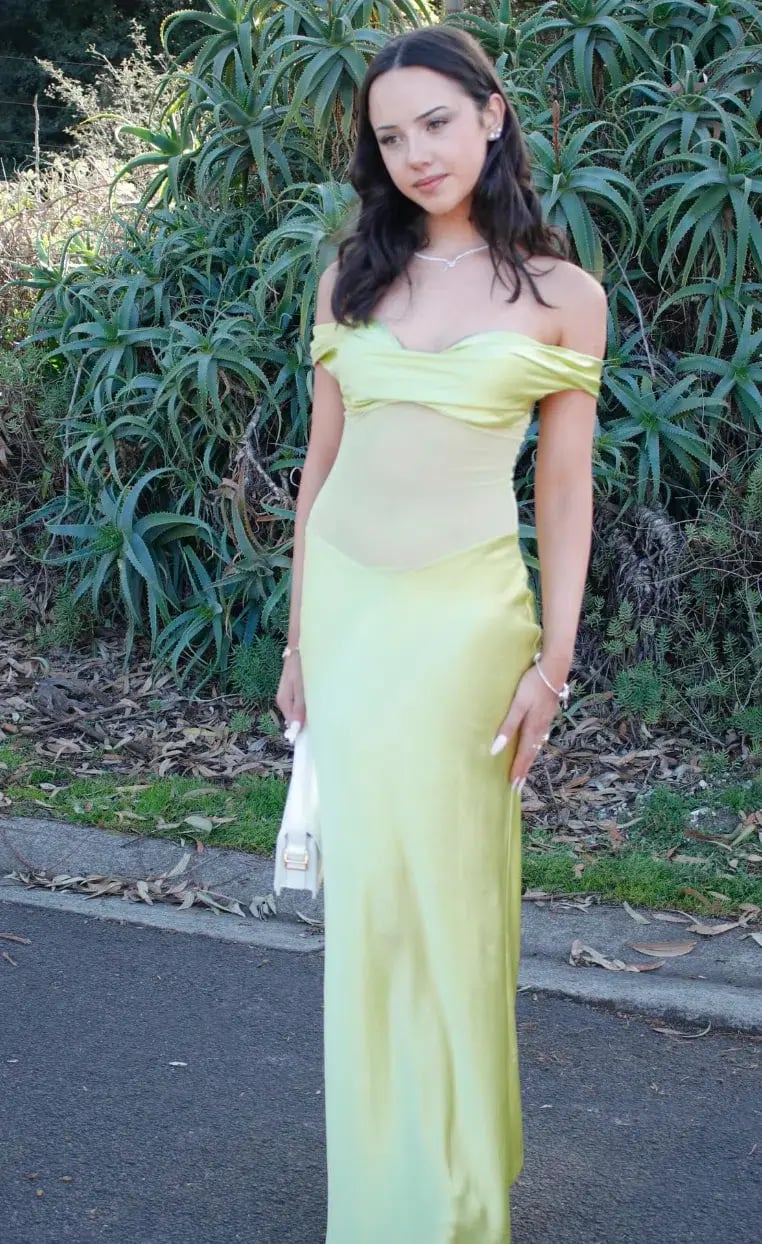 Natalie Rolt Gwynetth Gown Maxi Dress in Chartreuse Size S/AU 8 photo 8