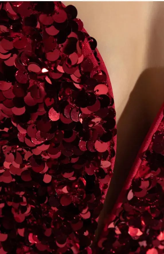 Self Portrait 3D Sequin Maxi Dress Red Size XS AU 6 photo 7