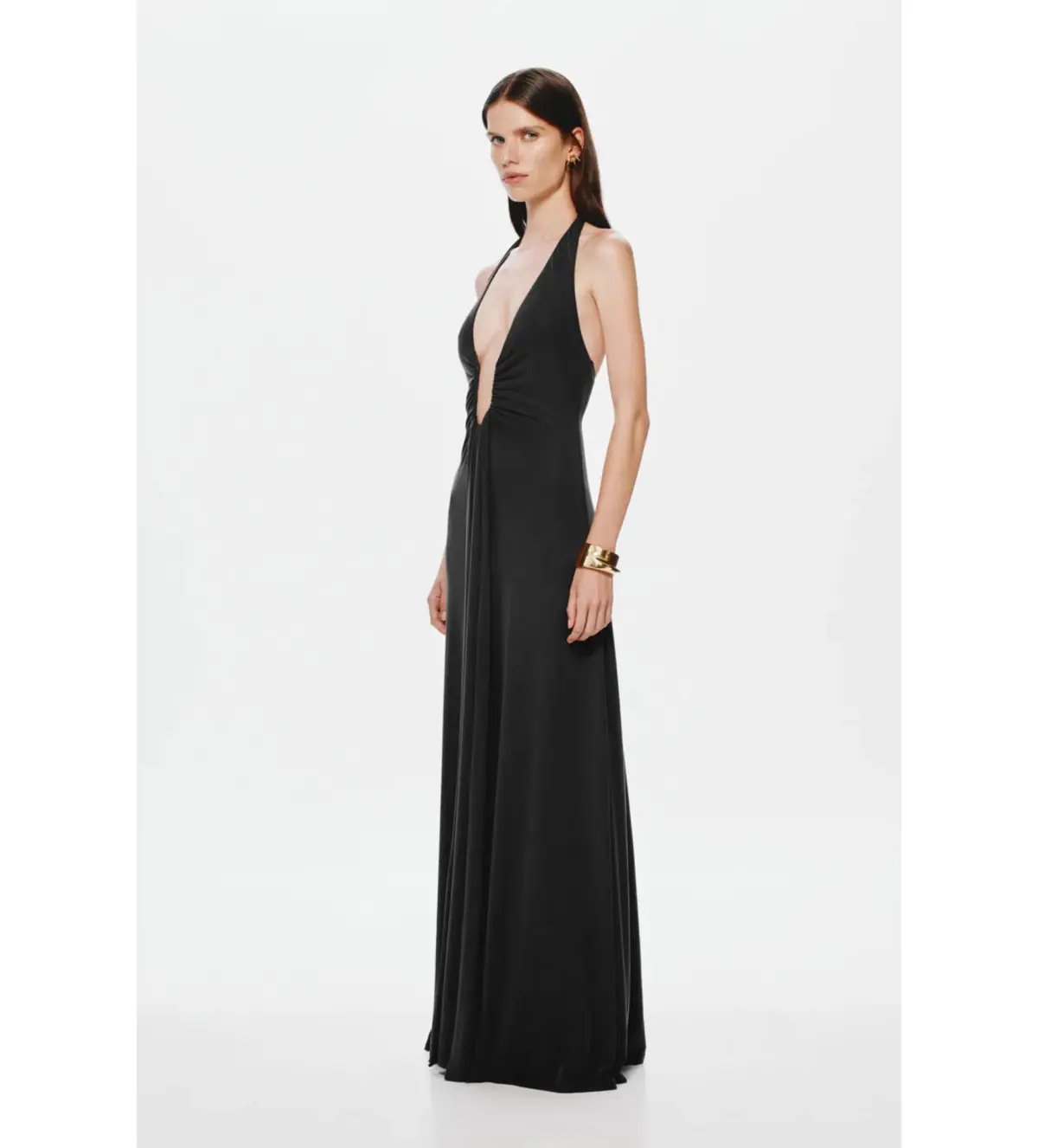 MISHA Jennifer Cupro Maxi Dress Black Size 8/S photo 3