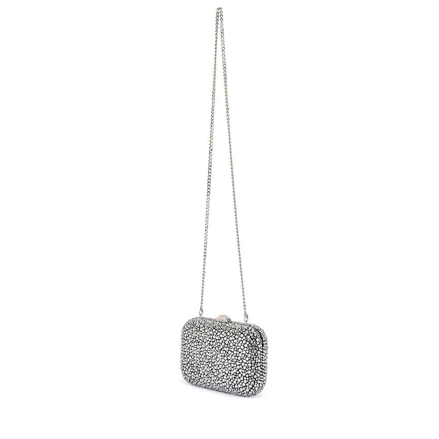 Olga Berg Casey Encrusted Clutch - Black & Silver photo 2