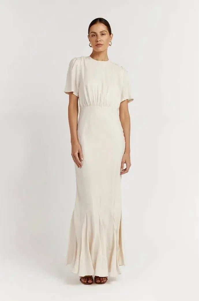 Dissh Campbell Oyster Midi Dress Cream Size 8 photo 2