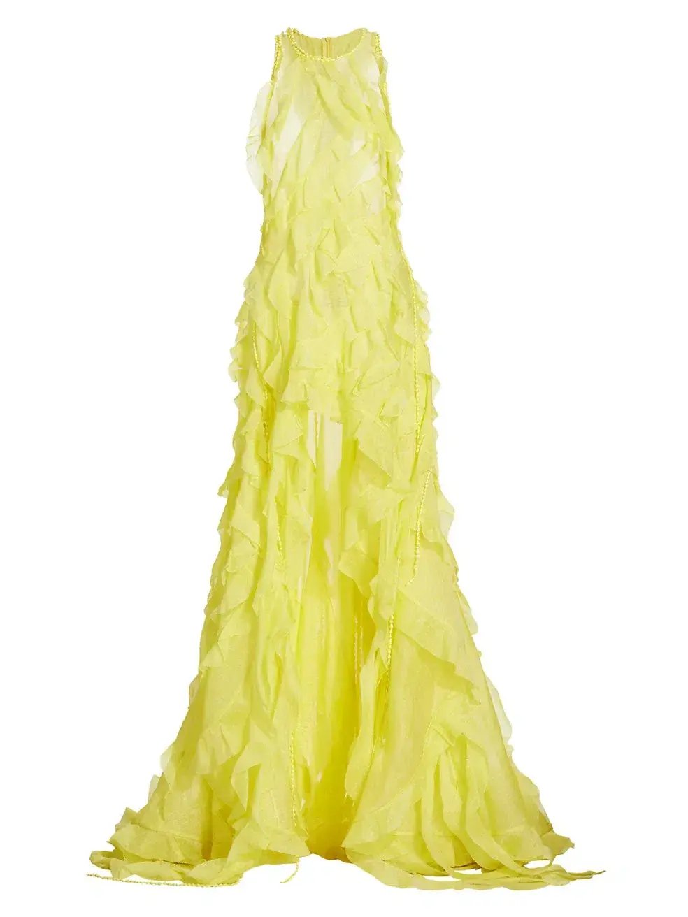 Zimmermann Wonderland Sleeveless Ruffle Gown Lemon Size 1/AU 10 photo 6