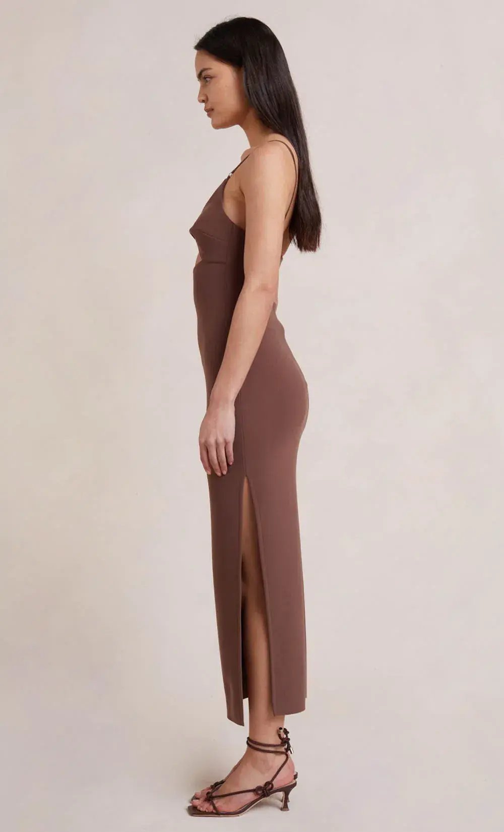 Bec & Bridge Ivy Midi Dress Dark Chocolate Size 6 photo 2