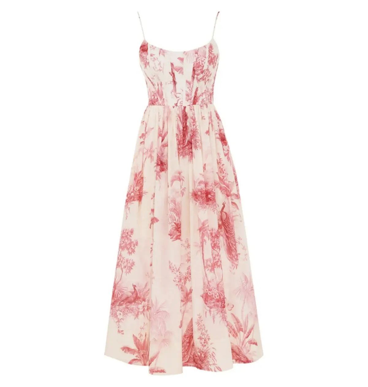 Zimmermann Waverly Corset Midi Dress in Pink Palm Size 0 / AU 8 photo 3