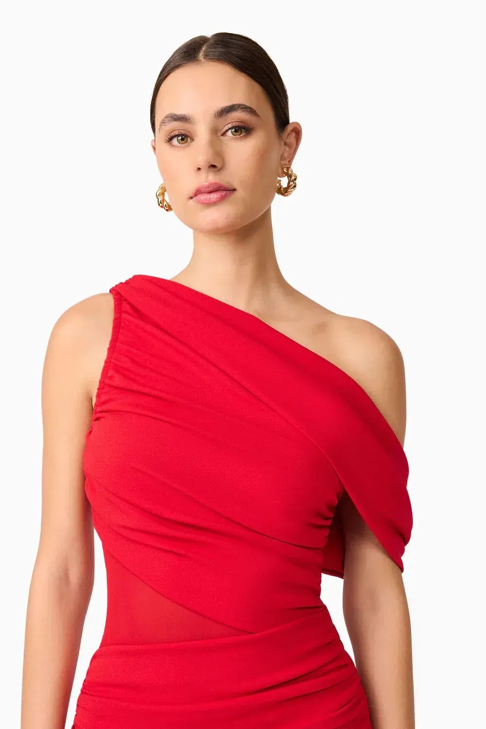 Elliatt Darya Asymmetrical Gown Red 12 photo 4