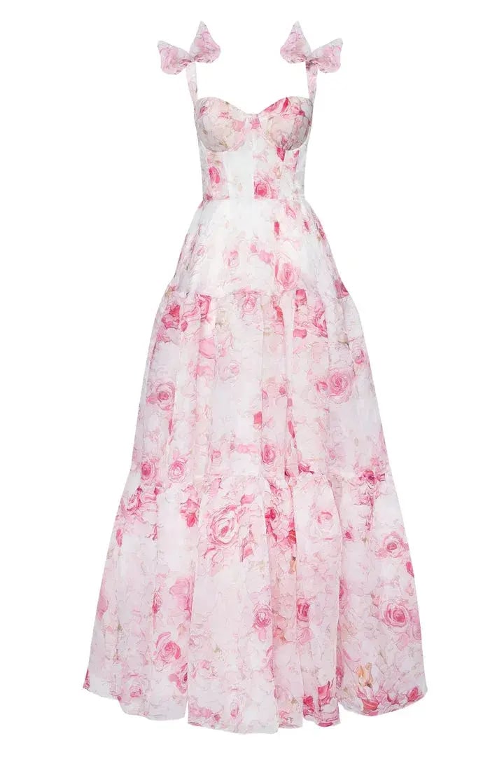Milla Pink Peony Tenter Floral Maxi Tie-up Dress Floral Size AU 6 photo 4