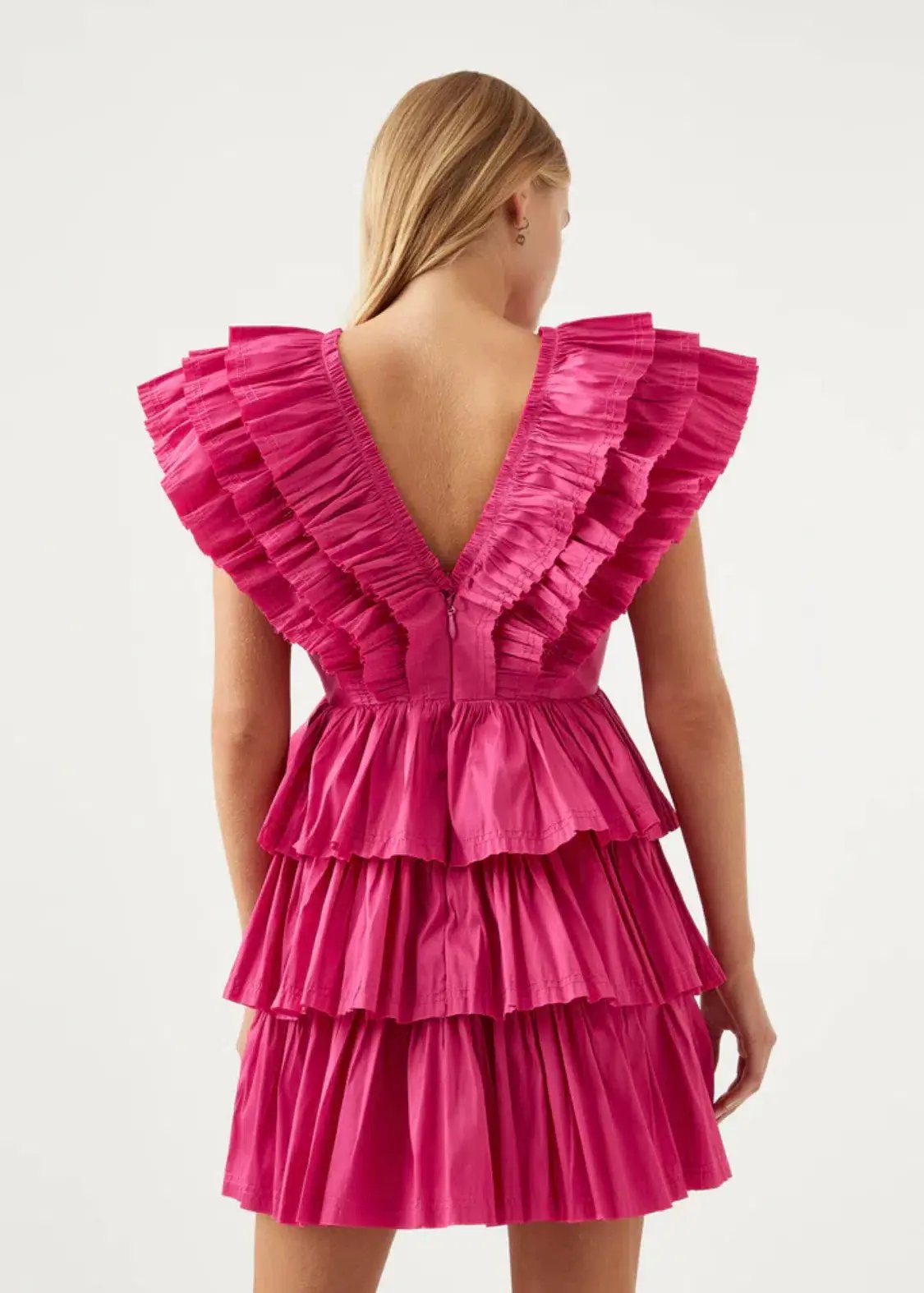 Aje Rhythmic Frilled Mini Dress Pink Size 6 / XS photo 3