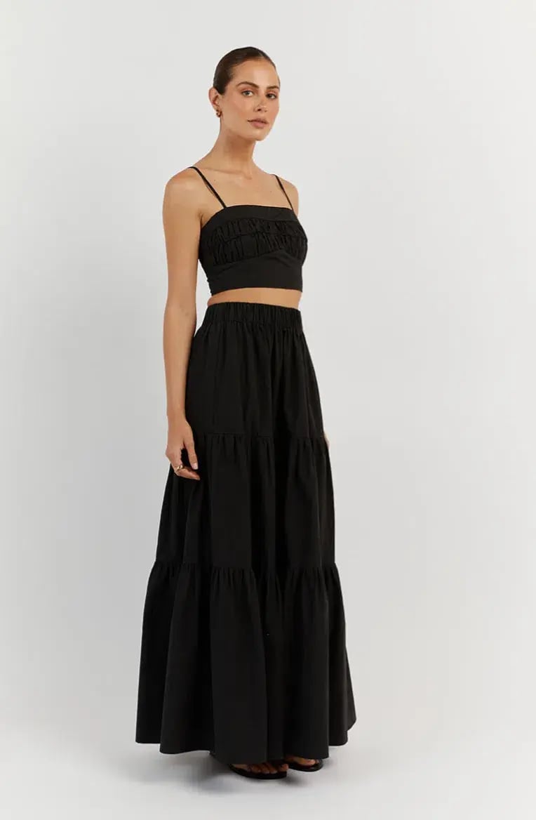 Dissh Elsa Cotton Crop Top & Skirt Set Black Size 6 photo 5