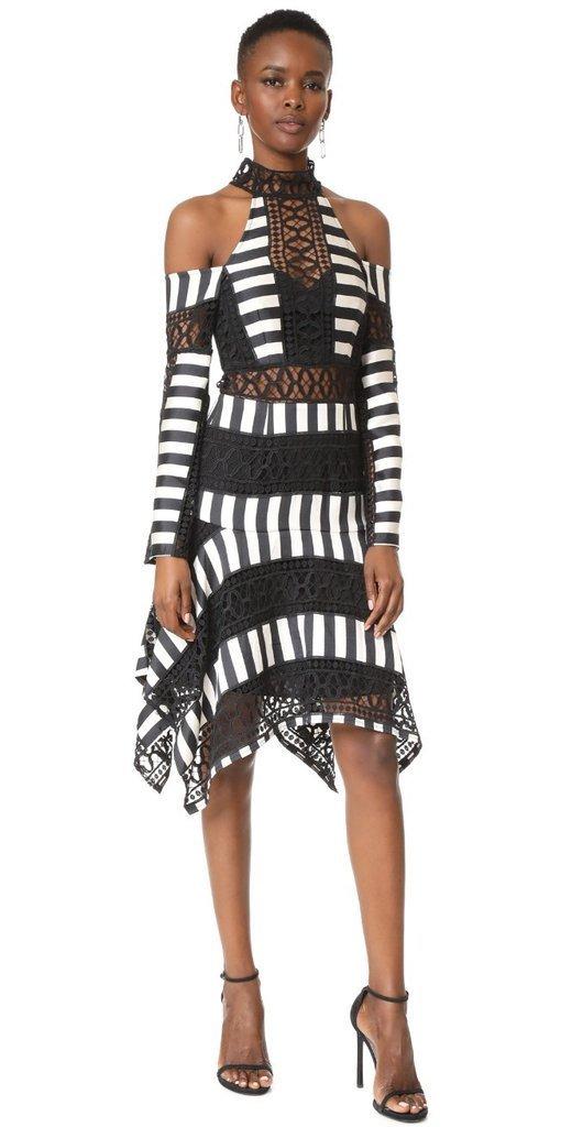 Thurley Candystripe Dress Black/White Size 12 photo 4