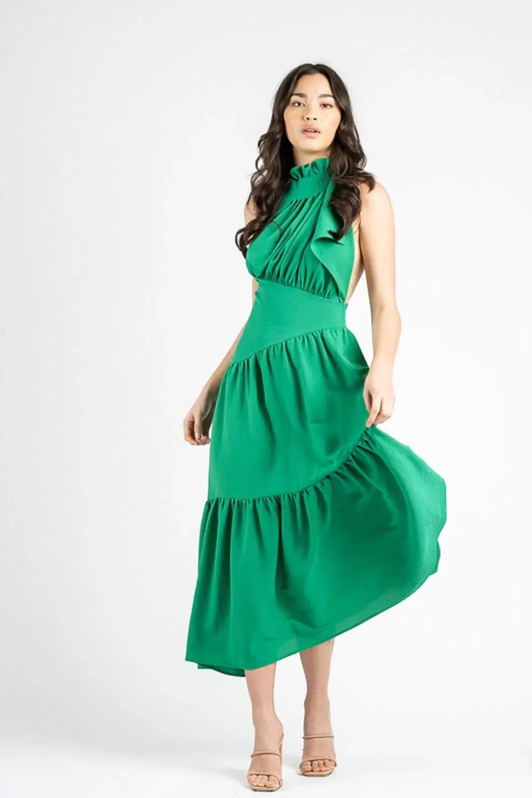 One Fell Swoop Serendipity Maxi Dress Fern Green Size 8 photo 2