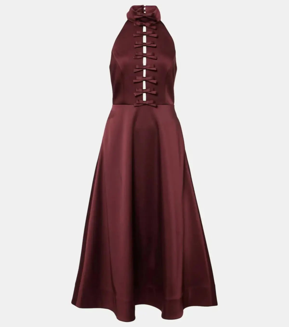 Rebecca Vallance Merlot Halter Midi Dress Size AU 10 photo 3