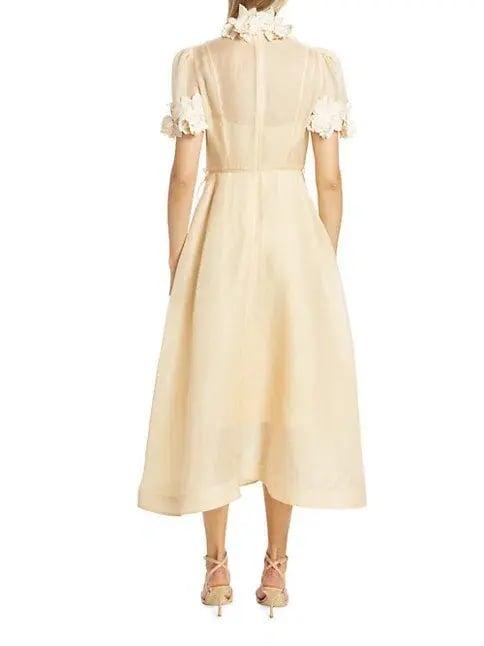Zimmermann Luminosity Liftoff Midi Dress  in Cream Size 2 /Au 12 photo 2