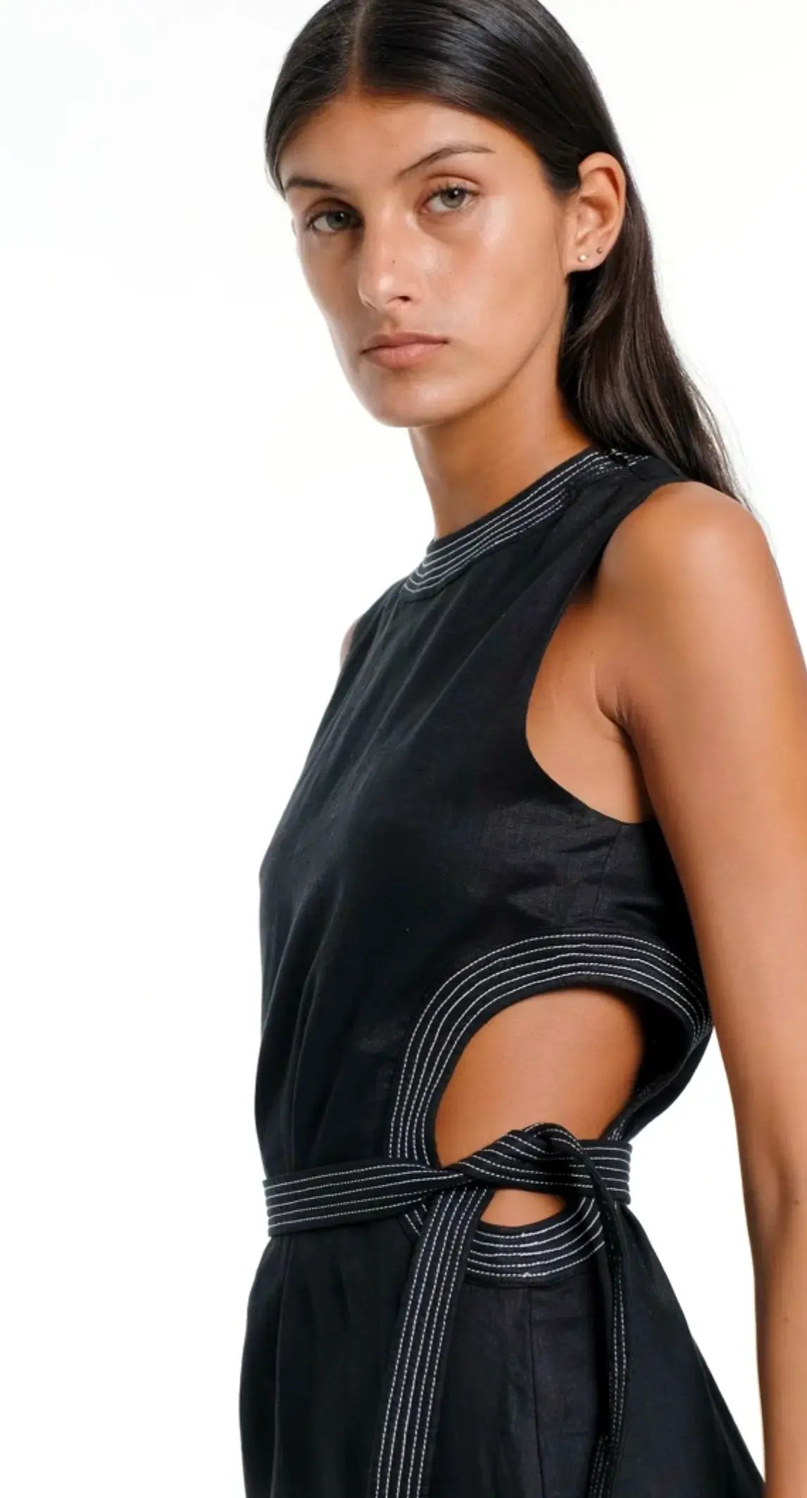 Sir the Label Vilma Cut Out Midi Dress Black Size 1 / AU 8 photo 3