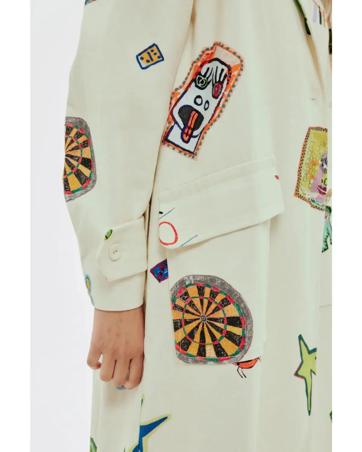 Alemais Checkers Coat Cream Print Size AU 14 photo 2