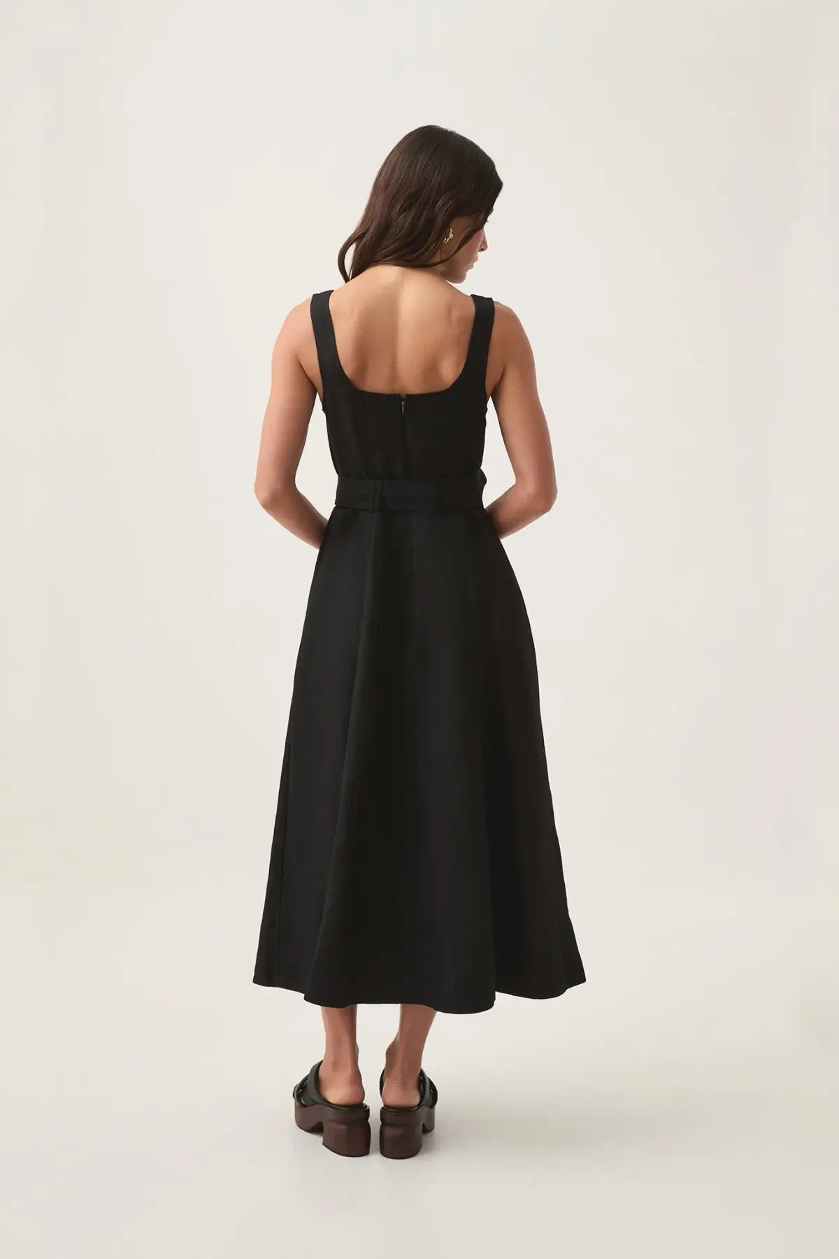 Aje Clay Belted Midi Dress Black Size 8 photo 3