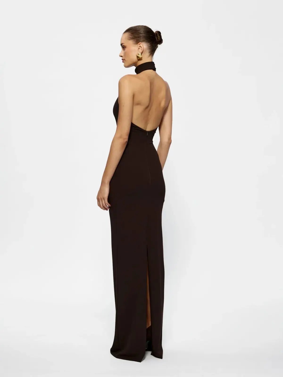 EFFIE KATS RHI GOWN COFFEE BROWN SIZE 8 (S) photo 2