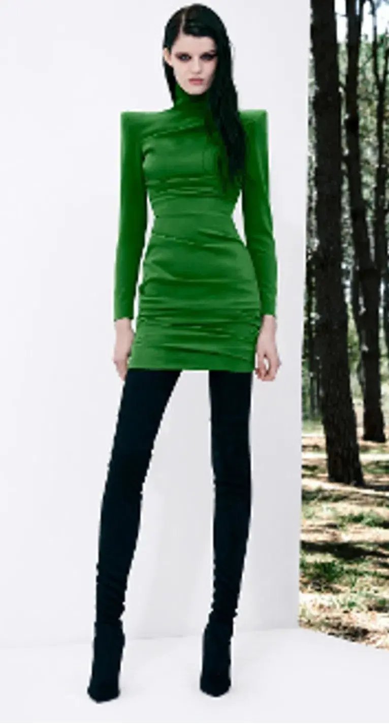 Alex Perry Pierce Ruched-long sleeve crepe mini dress size 12 photo 3