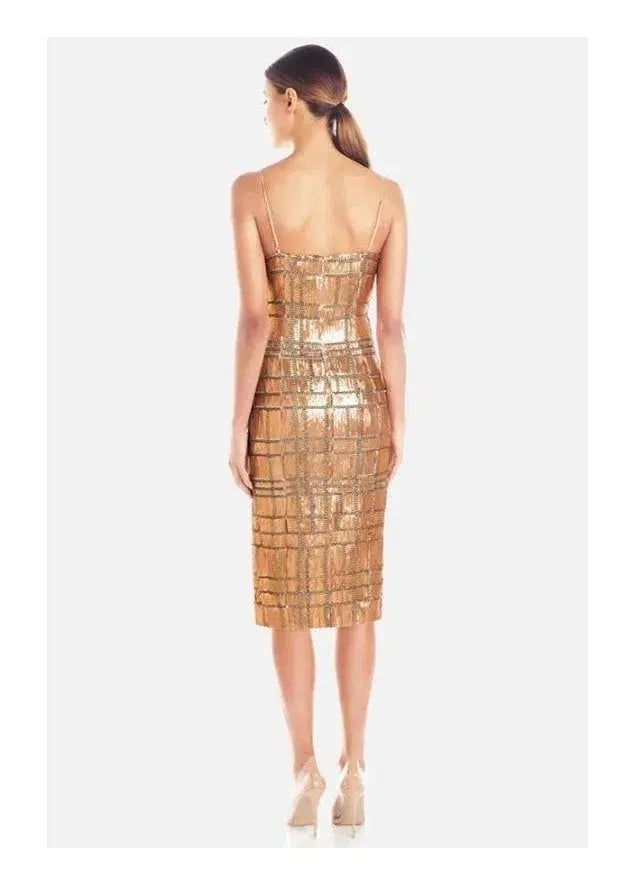 Misha Yvette Gold Sequin Dress Gold Size 8 photo 2