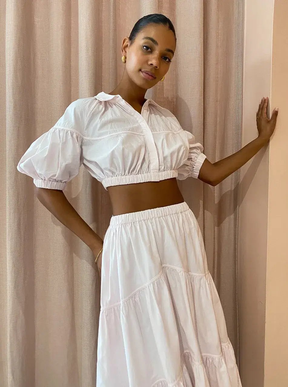 Acler Marquis Top and Skirt Set in Shell Pink Size 8 photo 4