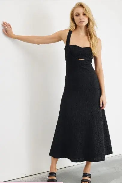 Sovere Kaya Midi Dress Black Size 6 photo 5