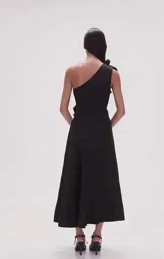 Aje Adelia Ruffle Midi Dress Black Size 10 photo 3