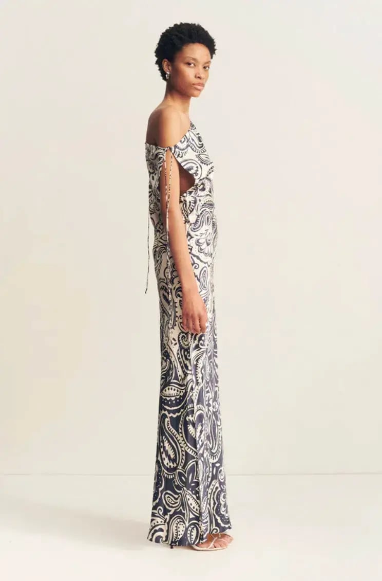 Shona Joy Anthea Silk Tie Maxi Dress Print Size 14 photo 5