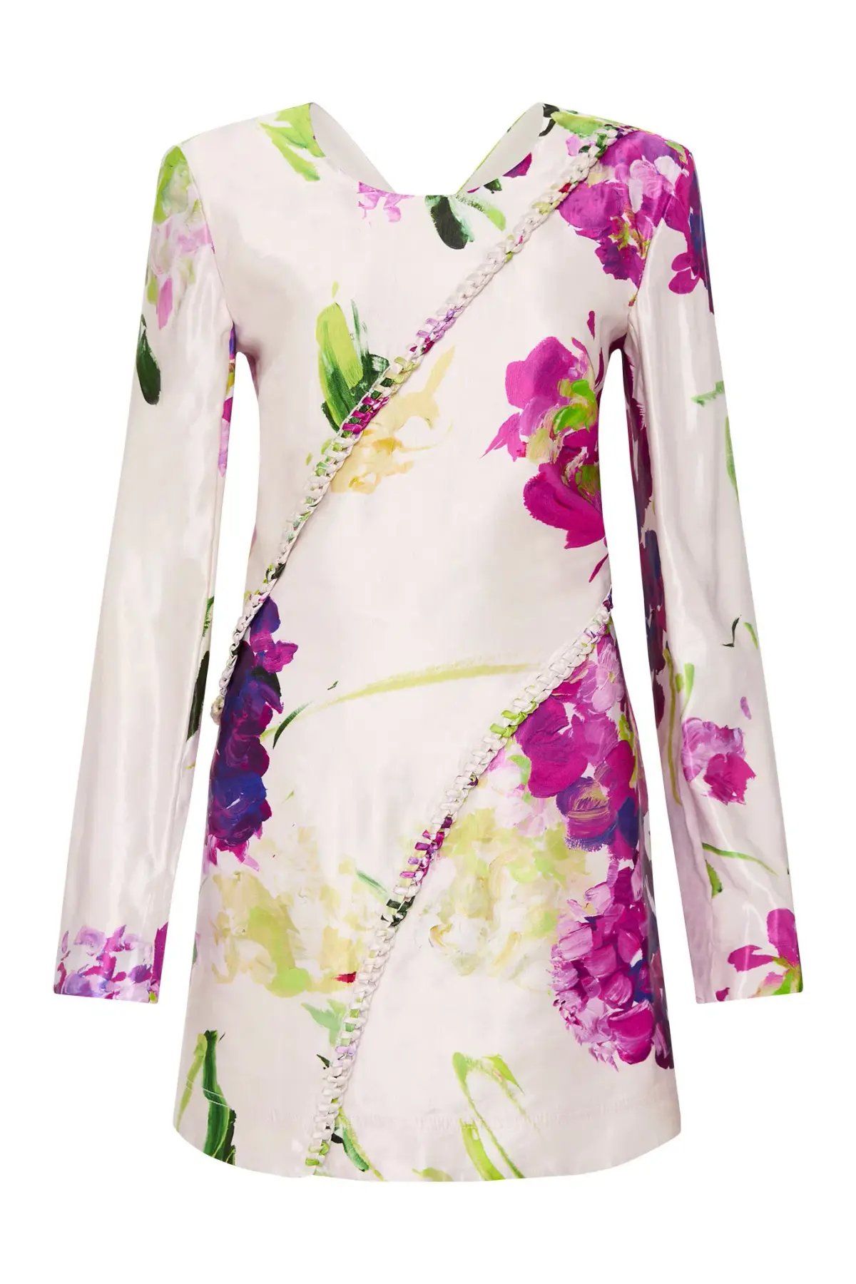 Aje Arbour Whipstitch Mini Dress Wild Hydrangea Floral Size 10 photo 6