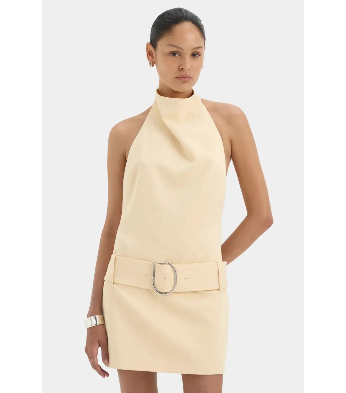 Sir the Label Sabina Belted Mini Dress in Butter Size 10 photo 2