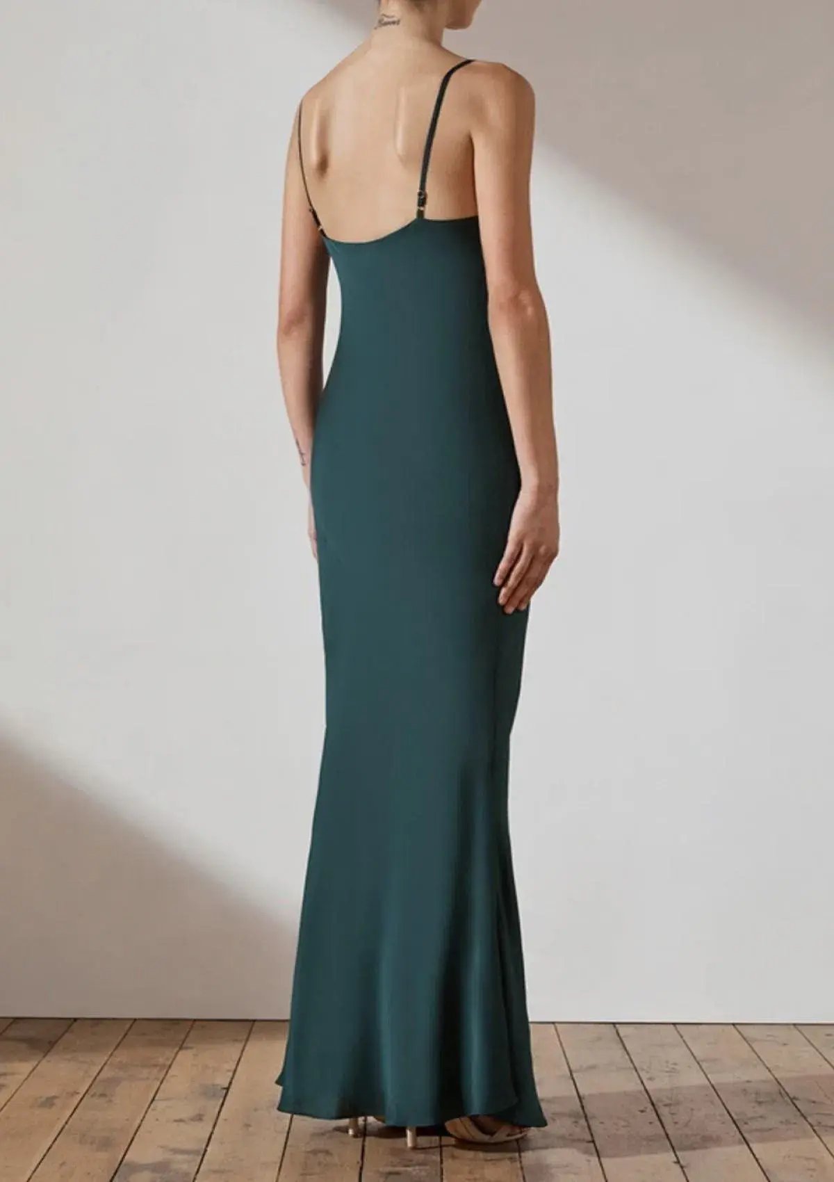 Shona Joy Luxe Bias Cowl Slip Dress Emerald Size 14 photo 6