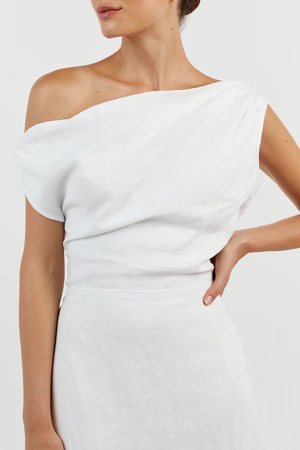 DISSH Cass Linen Dress - White photo 3